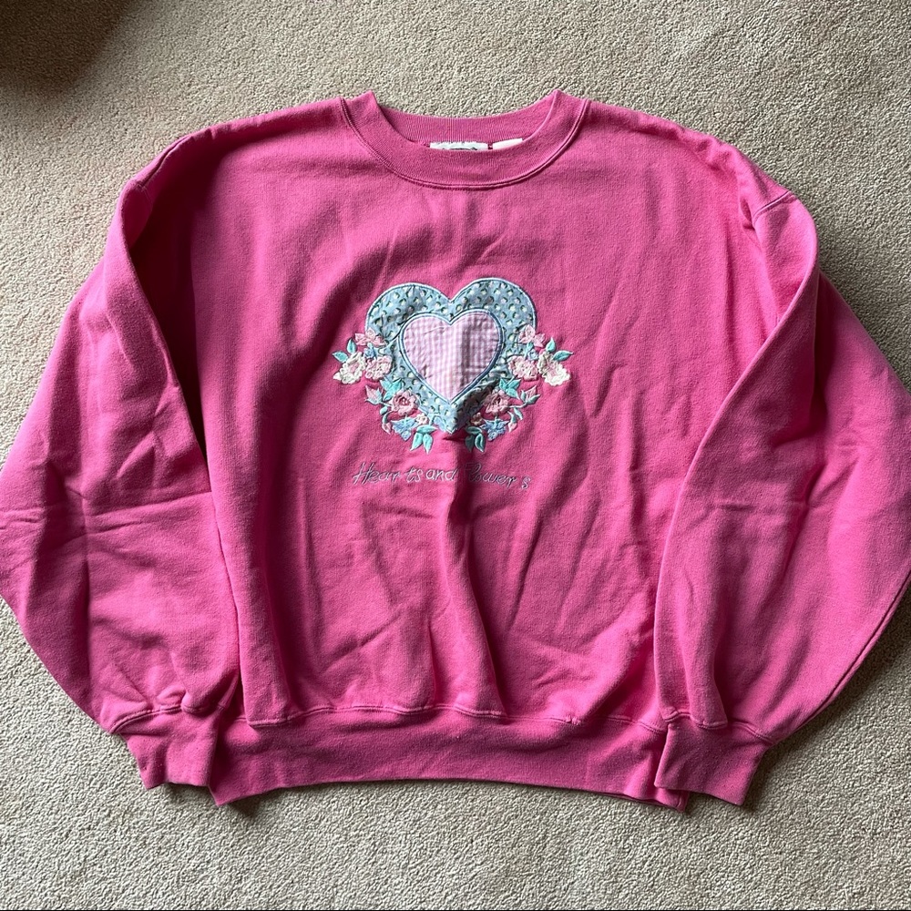 Vintage Separate Issue hearts and flowers crewneck sweatshirt